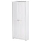 2 Door Wood Wardrobe Cabinet with Removable Shelves Large Storage Pantry Cabinet
