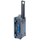 Charcoal & Blue Pelican 1535 Air case. With Foam.  With wheels.