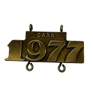 1977 Cars Brass Sign Plaque Vintage Man Cave 1970's Garage Heavy Display Retro