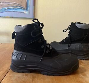 KAMIK  Wausau waterproof men’s boot sz 10 lace up Black Rubber&suede Snow Shoes