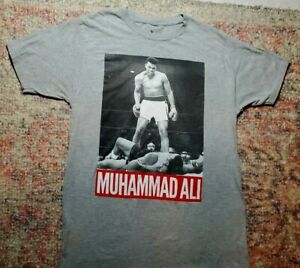 Muhammad Ali Official Merchandise Gray T Shirt-Adult M-Joe Frazier Knock Out-GUC