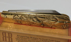 COWBOY RODEO SOLID BRASS SCALES HUNTING POCKET KNIFE !!!