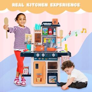 Kids Kitchen PlaySet Pretend Cooking Play Toy w/42 Piece Accessories,Light,Music