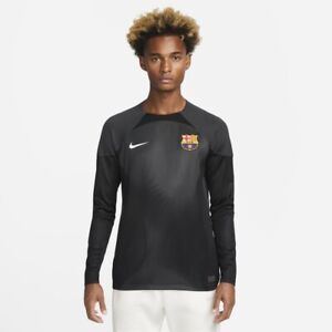 Nike Men's FC Barcelona Long Sleeve Black Goalkeeper Jersey Size XL DV1878-061