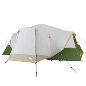 10 Person 3-Room Hybrid Dome Tent W/ Full Fly Weather Resistant Camping Outdoor