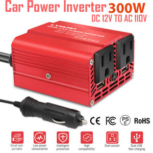 300W 600W Peak Power Inverter Car Converter DC 12V AC 110V 120V for Laptop light