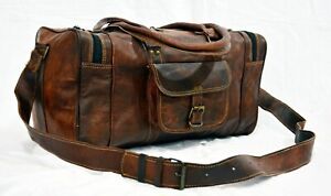 Travel Genuine Vacation Vintage Gym Duffle Leather Bag