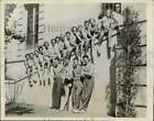 1934 Press Photo John Wells and Paul Evans with Kappa Alpha Theta Sorority girls