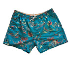 Sperry Men's Top-Sider Swim Trunks Hawaiian Beach Pattern Teal Shorts Size XL