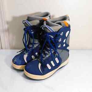 Vintage 90s nice Brand Snowboard Boots Size 9 Blue Gray Nubuck