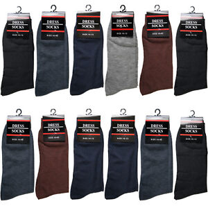 New 12 Pairs Mens Dress Socks Fashion Casual Crew Multi Color Cotton Size 10-13