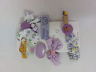 Lot Of 7 Hair Clips Claw For Children Girl Kids Fabric Multi Colors Gift Lovely