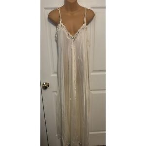 Vintage Gilead White Nightgown Lace Accent M Sexy Back Honeymoon