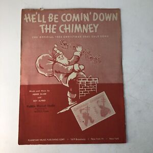 He'll Be Comin' Down the Chimney 1956 Christmas Seal Sale Song Sheet Music
