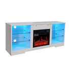 Fireplace TV Stand with LED Lights & 18