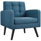 Mid Century Modern Armchair with Wooden Legs for Living Room Bedroom