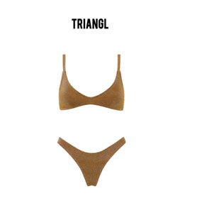 Triangl Maia Baby Sparkle Bikini Set Size S Honey Bronze Adjustable Lined