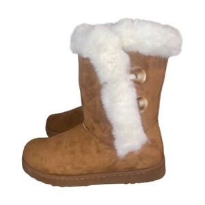SO Abigail Women’s Suede Faux-Fur Winter Boots Size 9