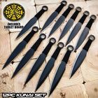 12 PCS Black Throwing Fixed Blade Knife Kunai Ninjutsu Knives w Target Board SET
