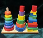 Geometric Stacker Wooden Educational Toy Shape Sorter Toy Toddlers, Kids Ages 2+