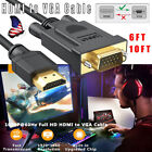 HDMI to VGA Adapter Cable Monitor 1080P Video Cord for Computer Desktop Laptop