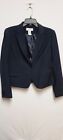 Calvin Klein Womens Size 12 Navy Blue Pinstriped Blazer Suit Jacket One Button