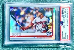 2019 Topps Chrome Juan Soto Refractor Rookie PSA Gem Mint Mystery Chase Pack.