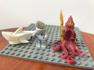 LEGO Atlantis 3 Minifigure Set: Red Octopus Commander Shark Warrior White Shark