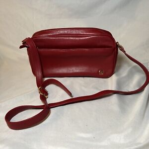 Vintage ETIENNE AIGNER Leather Shoulder Handbag Purse Oxblood Red Adj. Strap