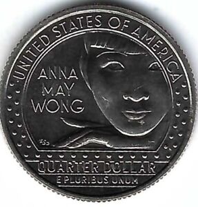 2022-S San Francisco B/Uncirculated American Women Anna May Wong 25 Cent Coin!