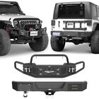 Fit 2007-2018 Jeep Wrangler JK Combo Bull Bar Front Bumper & Rear Back Bumper (For: More than one vehicle)