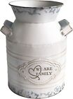 Metal Flower Vase Vintage Farmhouse Jug Vase Milk Can Handle Home Decoration