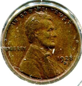 1928-S Lincoln Wheat Cent / Penny !!  Better Date !! Full Ears !!