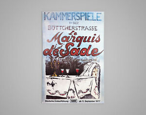 Original Genuine Vintage 1970s Marquis De Sade Theatre Poster - Grand Guignol