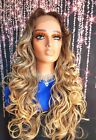 Golden Blonde Lace Wig Human Hair Blend Ombre Mixed Blondes Glueless Wig Daily