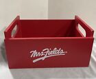 Mrs. Fields Red Wooden Cookie Storage Crate Box with Handles. GUC