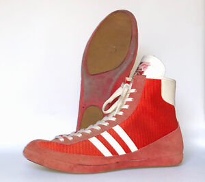 Vintage Adidas Freistil Wrestling Shoes Size 12 Red White RARE 1970’s-80’s