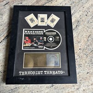 New ListingWestside Connection Terrorist Threats Gold Sales CD RIAA plaque. 500k Sales