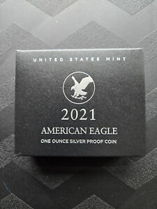 2021 W American Silver Eagle Proof Type 2 (21EAN) US Mint Box & C.O.A.