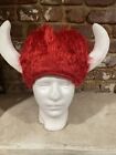 Viking Furry Helmet Hat Horns Horned Costume Prop Cosplay Medieval Soft NEW