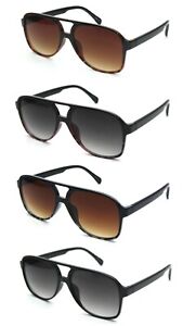 Retro Square Sunglasses 70s Vintage Oversized Shades Double Bridge Sunglasses