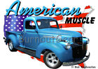 1946 Blue Chevy Pickup Truck b Custom Hot Rod USA T-Shirt 46 Muscle Car Tees