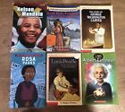 Lot Of 6 Biography Books, Homeschool Classroom, Scholastic Carver Braille Tubman