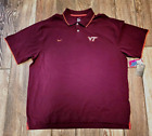 Nike Virginia Tech Hokies Vintage Baseball Golf Polo Shirt Maroon 2XL NWT!