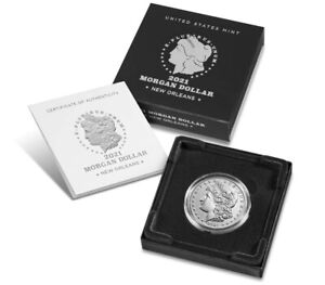 Morgan 2021 Silver Dollar with Mint Mark COA in Box Uncirculated New Orleans