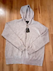 Charter Club Pearl Taupe Heather Luxury Cashmere Zip-Up Hoodie Sweater Jacket XL