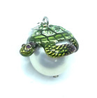 Brighton Pearlie Marvels Turtle Green Sea Life Crystals Silver Custom Clip Charm