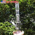 15.5 Inch Pink Big Heavy Hookah Spiral Perc Glass Bong Smoking Water Pipe + Bowl