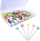 200Pcs Sewing Pins Flat Head Straight Colored Pearl Head Stick Pin Long 2.16Inch