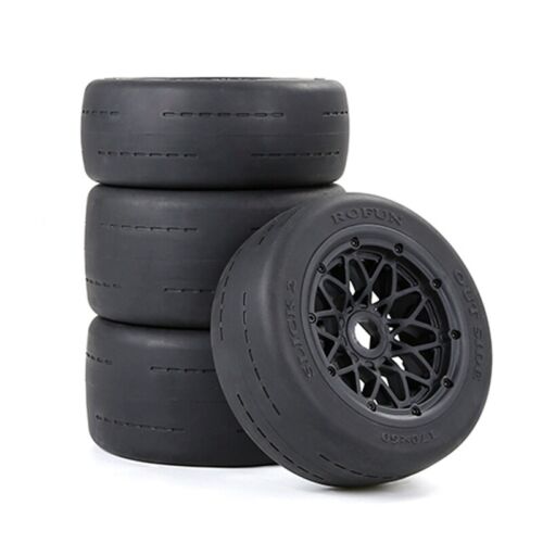 Rc Car Bald Tire Front Rear Tire Assembly Set For 1/5 HPI ROVAN ROFUN KM BAJA 5B